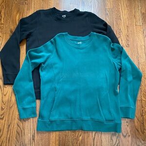 Duluth Trading Women's XL Rib Crewneck Sweatshirt Lot of 2 Casual Pockets Top